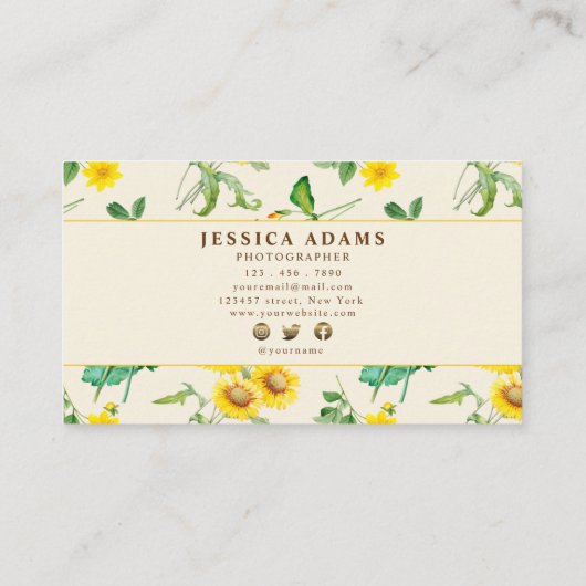 ヒ素朴マワリ色 名刺 (裏面)