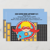 ヒ飛んでいるーロボーイズ誕生日招待状 招待状 (正面/裏面)