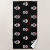 ヒ飾ューマンスカルアートサンダーコーブ ビーチタオル (正面)