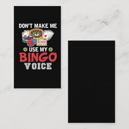 ビおもしろいンゴプレーヤーカジノギャンブラービンゴボイス 名刺 (正面/裏面)