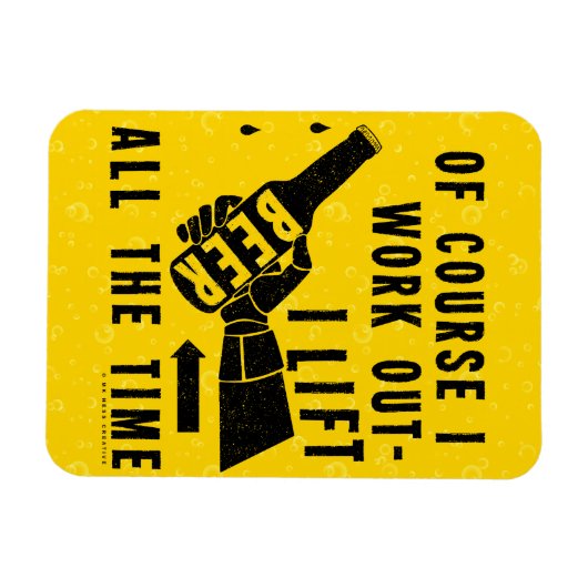 ビおもしろいールがユーモアを醸し出す黄金のラガーの泡 マグネット (横)