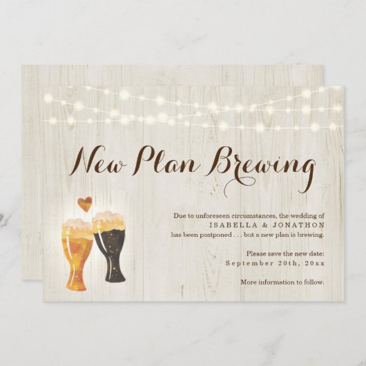 ビおもしろいールの延結婚期発表 案内状 (正面/裏面)