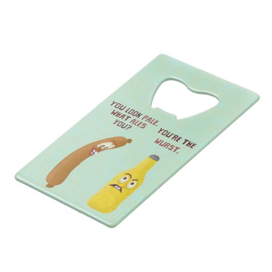 ビおもしろいールブラトワーストプンウルス淡い色のトアレ クレジットカード栓抜き (正面アングル)