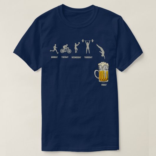 ビアウィーク アスリート ビア 飲酒 スポーツ Tシャツ (デザイン正面)