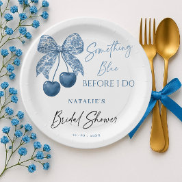 ビアウェディングシャワー Something Blue Before I Do ペーパープレート