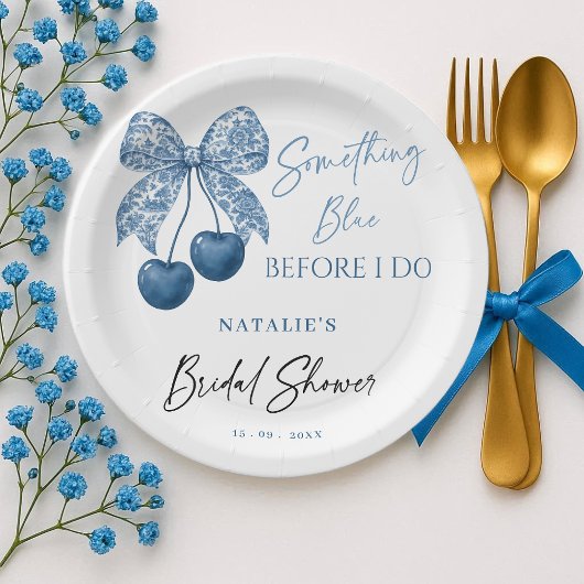ビアウェディングシャワー Something Blue Before I Do ペーパープレート