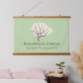 ビアウォウィジェスフォレスト緯度と経度 吊り下げ型タペストリー (寝室)