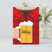 ビアカード付き市松模様にファーザーズデイレッドシャツ (スタンド正面)