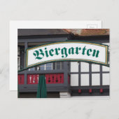 ビアガーデンの看板、ドイツ ポストカード (正面/裏面)