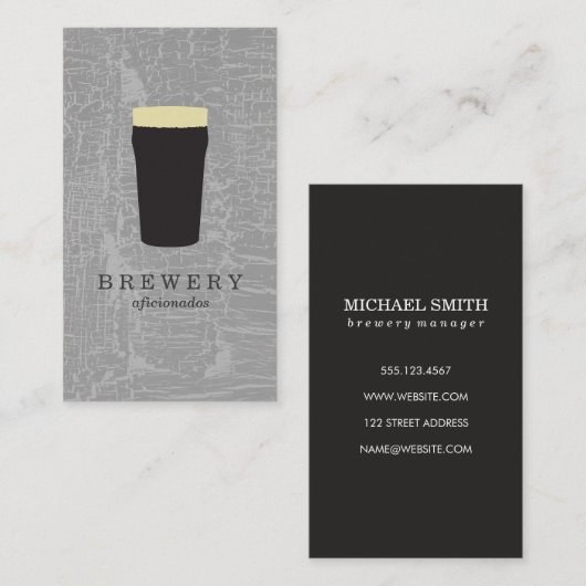 ビアグラスでテクスチャグレー 名刺 (正面/裏面)