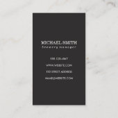 ビアグラスとモノグラムのテクスチャグレー 名刺 (裏面)