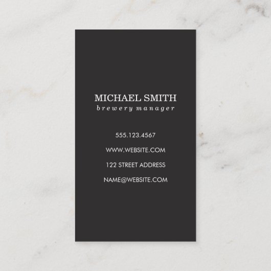 ビアグラスとモノグラムのテクスチャグレー 名刺 (裏面)