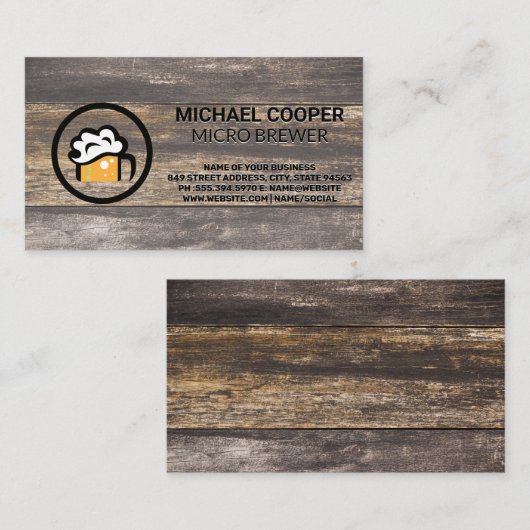 ビアグラスのマグカップ | ブルワリー 名刺 (正面/裏面)