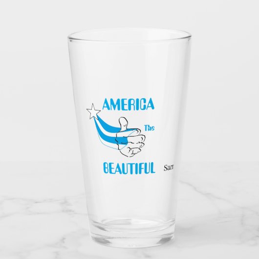 ビアグラス：アメリカ美しい タンブラーグラス (正面)