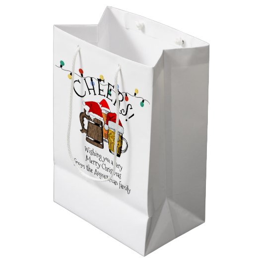 ビアサンタクロースのクリスマス ミディアムペーパーバッグ (正面アングル)
