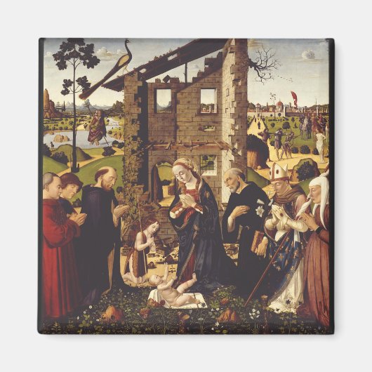 ビアジョ・ダントニオによる「adoration」中世美術 マグネット (正面)