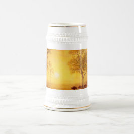 ビアスタット アルバート 山の上の日没 ビールジョッキ