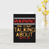 ビアスロンチャレンジについて話し始める警告 カード (黄色い花)