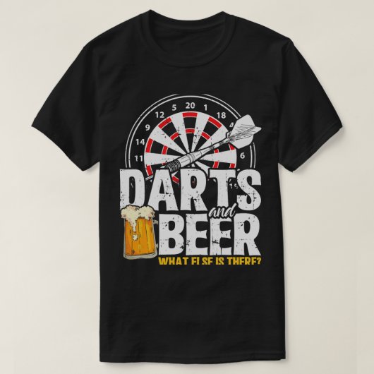 ビアダーツプレーヤーギフト180ダーツビール Tシャツ (デザイン正面)