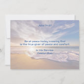 ビアットピースクリスチャン聖なる書物、 経典ビーチシーンカード 招待状 (裏面)