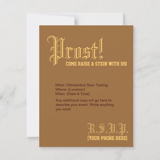 ビアテイスティング招待状 招待状 (裏面)