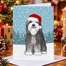 ビアデッド・コリー かわいい犬 クリスマス オリジナル