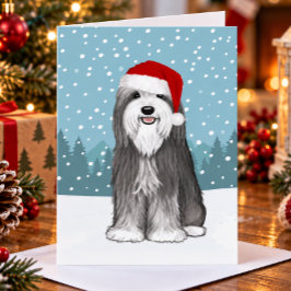 ビアデッド・コリー かわいい犬 クリスマス オリジナル