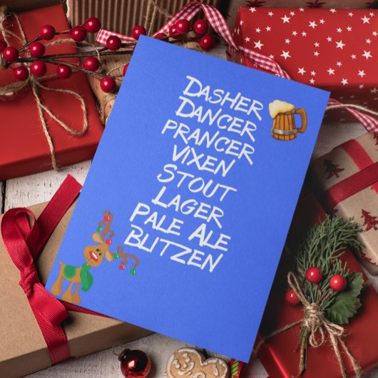 ビアトナカイ名ルドルフおもしろいクリスマス シーズンカード