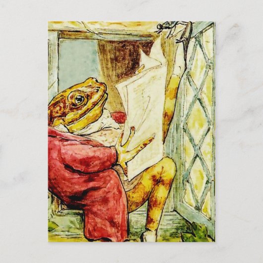 ビアトリクス読ポッターの『ジェレミーフィッシャー・ザ・ニュース』 ポストカード (正面)