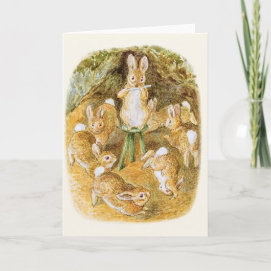 ビアトリクス・ポターのじゃれ合うウサギたち シーズンカード (正面)