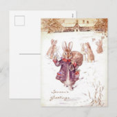 ビアトリクス・ポターのクリスマスグリーティング シーズンポストカード (正面/裏面)