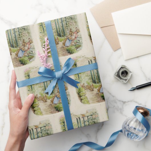 ビアトリクス・ポッターかわいいバニー ラッピングペーパー (ギフト)