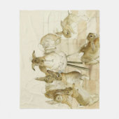 ビアトリクス・ポッターによるラビッツ・クリスマス・パーティー フリースブランケット (正面)