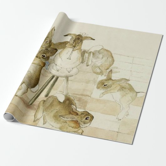 ビアトリクス・ポッターによるラビッツ・クリスマス・パーティー ラッピングペーパー (アンロールド)