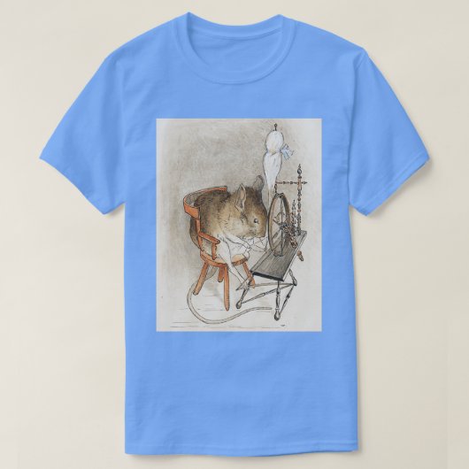 ビアトリクス・ポッターの回転ホイールにネズミ Tシャツ (デザイン正面)