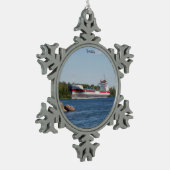 ビアトリックスボールまたはスノーフレークオーナメント スノーフレークピューターオーナメント (左)