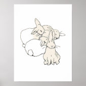 ビアトリックスポッターシンプルバニースケッチ子供部屋ポスター ポスター (正面)