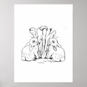 ビアトリックスポッターシンプルバニースケッチ子供部屋ポスター ポスター (正面)