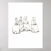 ビアトリックスポッターシンプルバニースケッチ子供部屋 ポスター (正面)