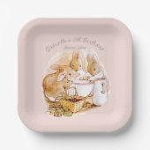 ビアトリックスポッターバニーズベリーとクリーム誕生日 ペーパープレート (正面)