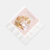 ビアトリックスポッターバニーズベリーとクリーム誕生日 縁ありランチョンナプキン (角)