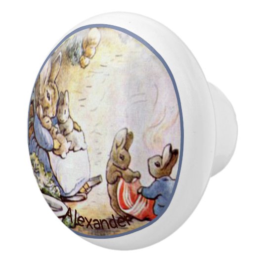 ビアトリックスポッターバニーファミリーセラミックスノブ セラミックノブ (右)