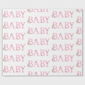ビアトリックスポッターバニーラビットピンク赤ちゃんシャワー ラッピングペーパー (フラット)