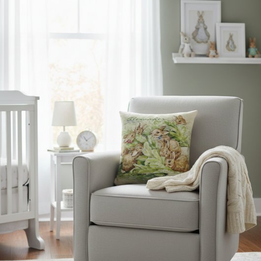 ビアトリックスポッターバニー装飾用クッション クッション