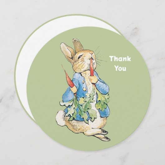 ビアトリックスポッターピーターザラビットヴィンテージ サンキューカード (正面/裏面)