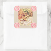 ビアトリックスポッターマウスかわいいヴィンテージ裁縫かわいい スクエアシール (バッグ)