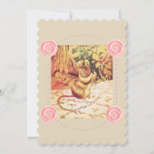 ビアトリックスポッターマウスかわいいヴィンテージ裁縫ピンク 招待状 (正面)