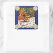 ビアトリックスポッターマウスかわいいヴィンテージ裁縫 スクエアシール (バッグ)