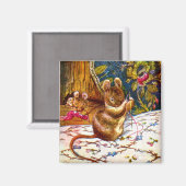 ビアトリックスポッターマウスかわいいヴィンテージ裁縫 マグネット (正面/裏面)