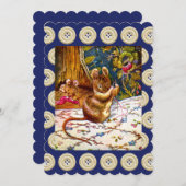 ビアトリックスポッターマウスかわいいヴィンテージ裁縫 招待状 (正面/裏面)